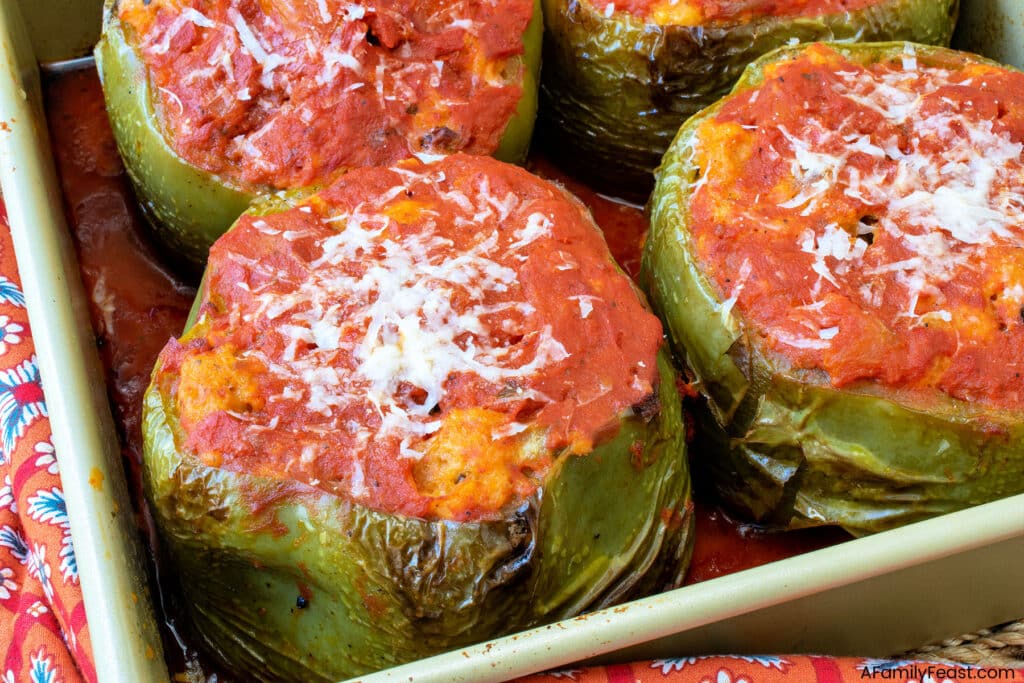 Nannys Italian Bread Stuffed Peppers - A Family Feast