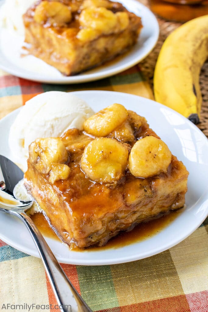 Bananas Foster Bread Pudding - A Family Feast