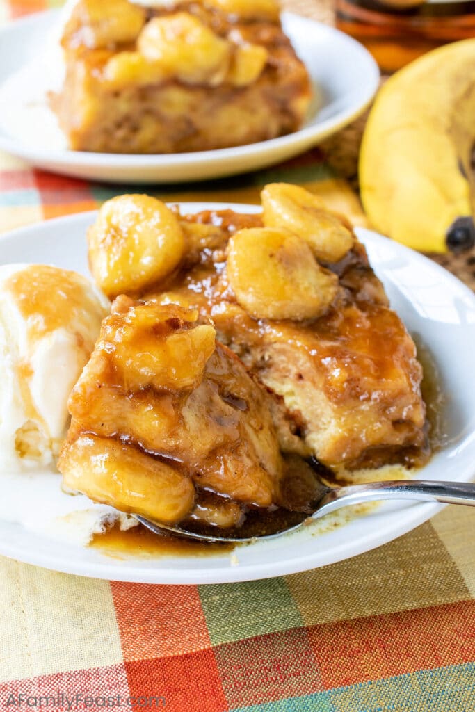 Bananas Foster Bread Pudding - A Family Feast