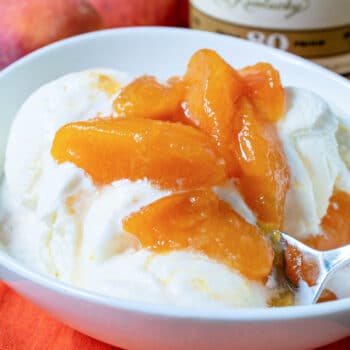 Bourbon Poached Peaches - A Family Feast
