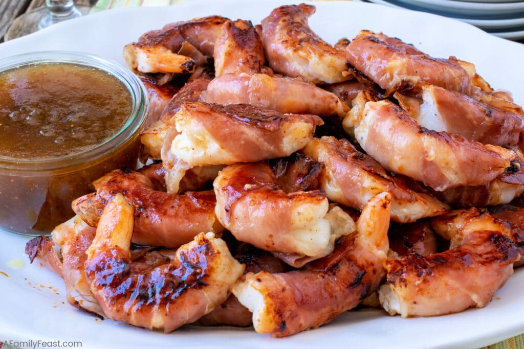 Prosciutto Wrapped Shrimp with Fig Sauce - A Family Feast