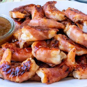 Prosciutto Wrapped Shrimp with Fig Sauce - A Family Feast