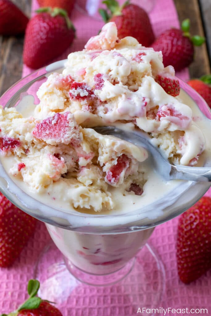 Fresh Strawberry Ice Cream - A Family Feast