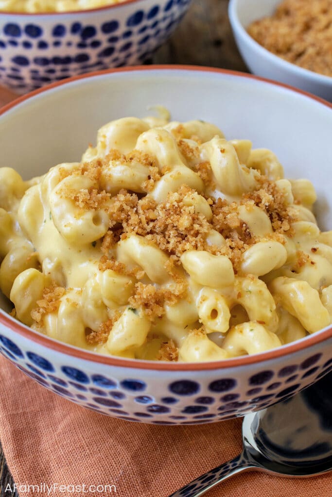This Stovetop Macaroni & Cheese is easy, creamy and delicious! Make this classic, one-pot comfort food meal in just twenty minutes! Stovetop Mac and Cheese - A Family Feast