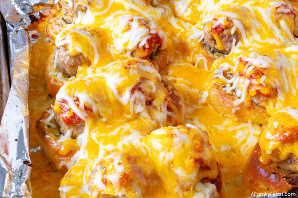 Meatball Stuffed Garlic Bread - A Family Feast