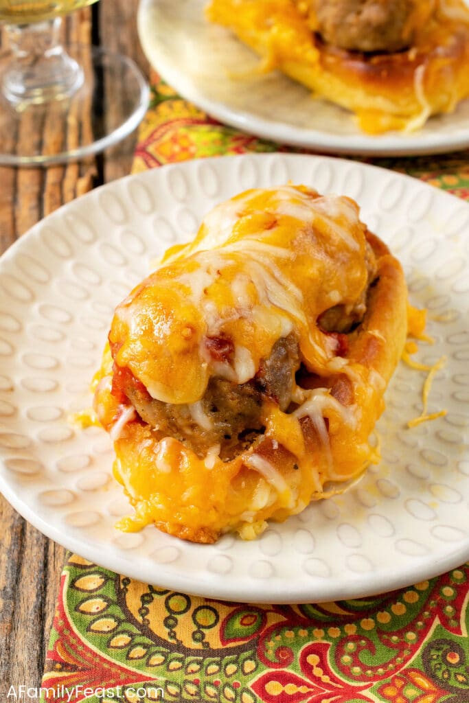 Meatball Stuffed Garlic Bread - A Family Feast
