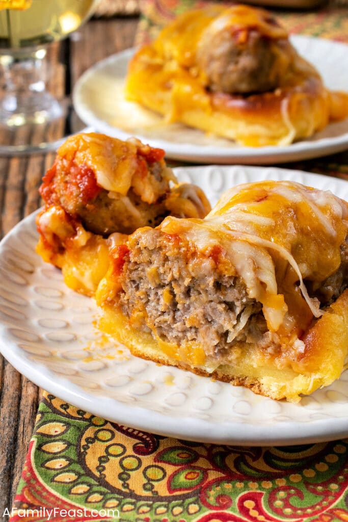Meatball Stuffed Garlic Bread - A Family Feast