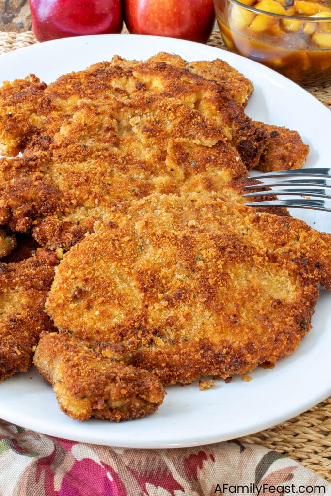 Pork Cutlets with Cider Glazed Apples - A Family Feast