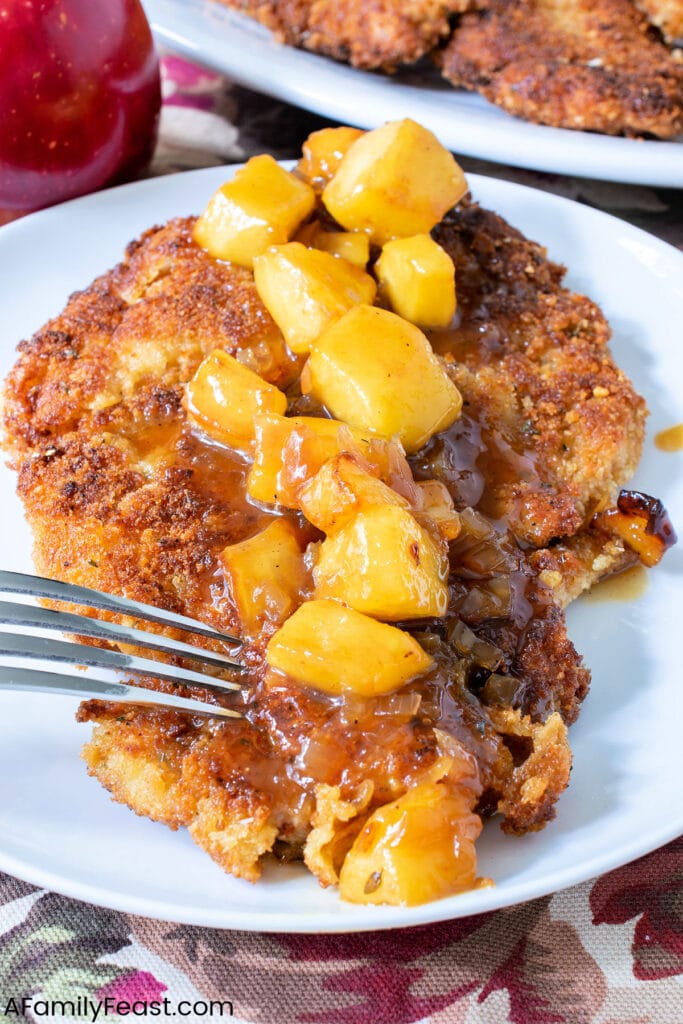 Pork Cutlets with Cider Glazed Apples - A Family Feast