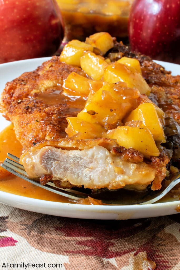 Pork Cutlets with Cider Glazed Apples - A Family Feast
