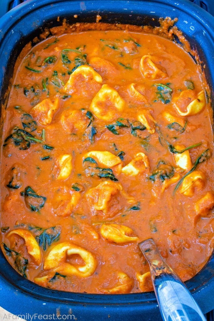 Slow Cooker Tomato Tortellini Soup - A Family Feast
