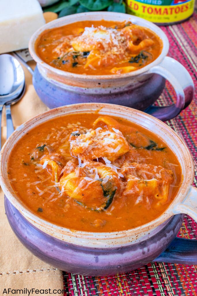 Slow Cooker Tomato Tortellini Soup - A Family Feast