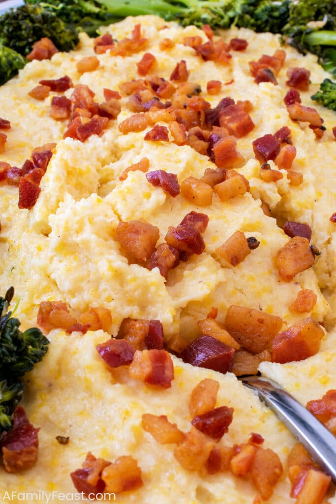 Creamy Polenta with Pancetta and Broccoli Rabe - A Family Feast