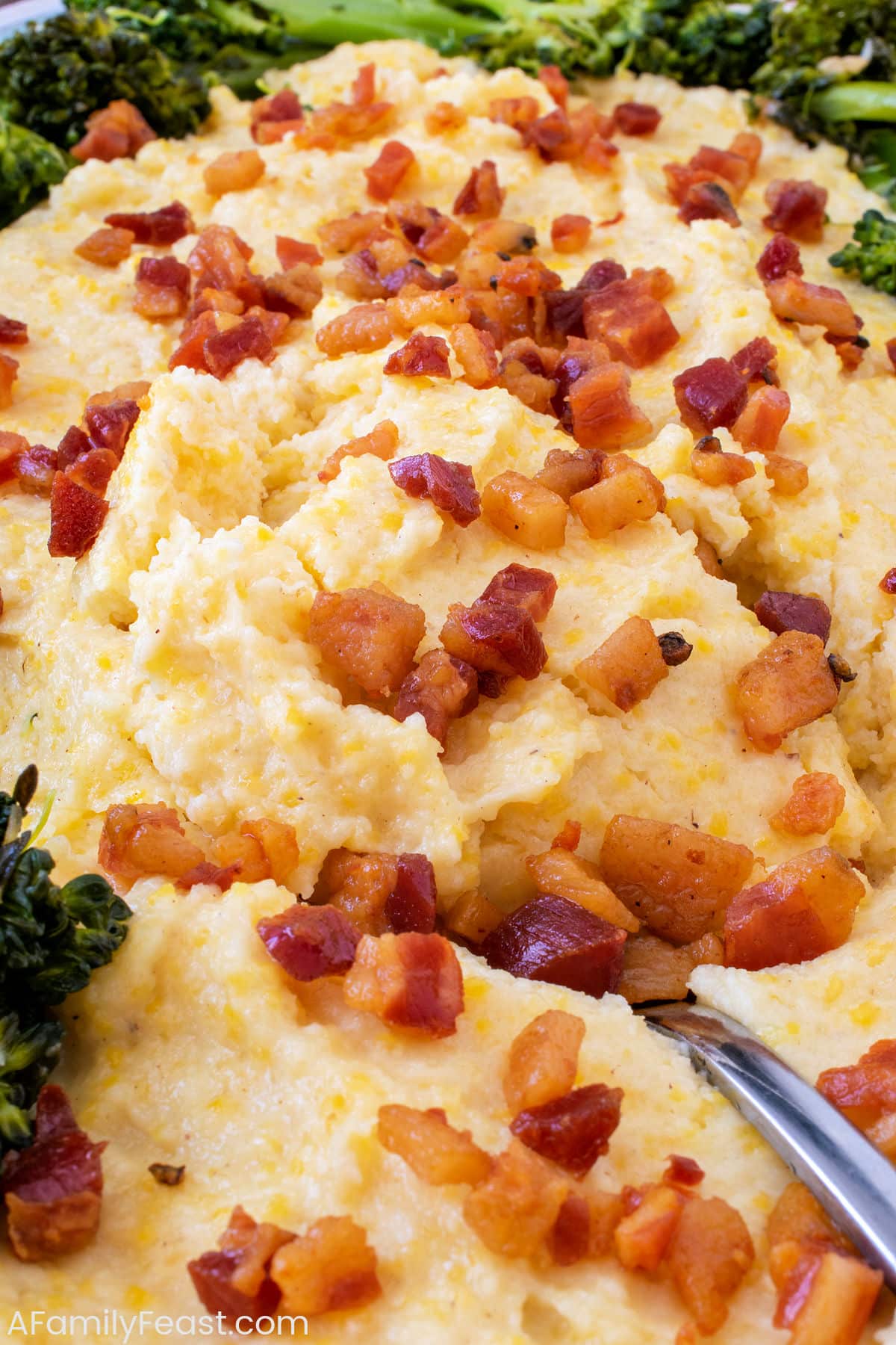 Creamy Polenta with Pancetta and Broccoli Rabe - A Family Feast