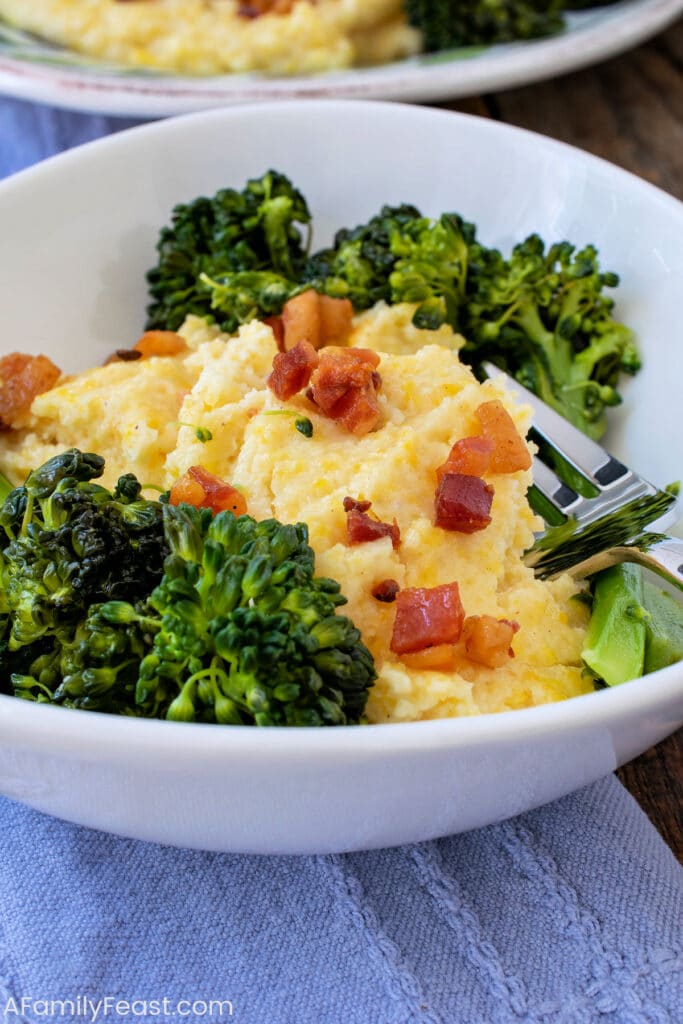 Creamy Polenta with Pancetta and Broccoli Rabe - A Family Feast